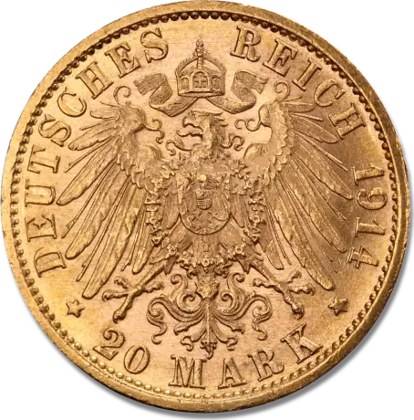 20 Mark Emperor Wilhelm II Prussia Uniform Gold Coin | 1913-1914