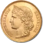 20 Swiss Francs Helvetica | Gold | 1883-1896