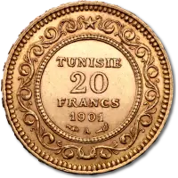 Gold Tunisian Francs