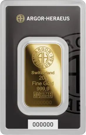 20 gr Lingotto d'oro | Argor-Heraeus