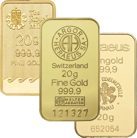 20g Gold Bar | different manufacturers