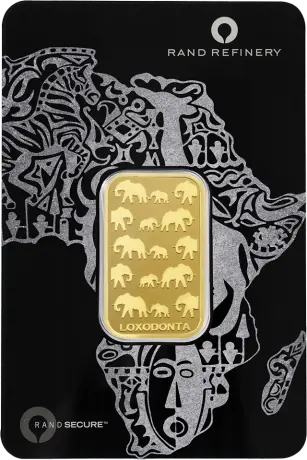20g Lingote de Oro | Loxodonta Africana | Rand Refinery | QR Code
