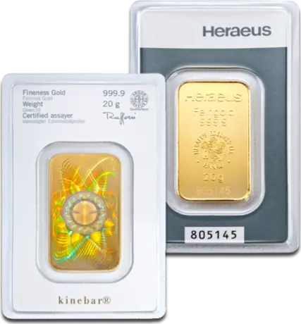 20g Gold Bar | Kinebar® | Heraeus