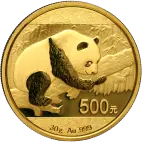 30g Chińska Panda Złota Moneta | Uszkodzona