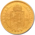 4 Forint 10 Francs Hungary | Gold | 1870 - 1892