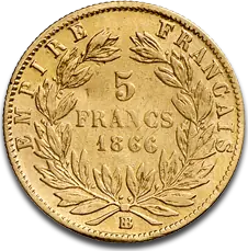 5 French Francs Napoleon III | Gold | 1854-1869
