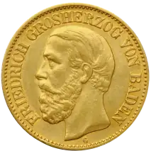 5 Mark Gro&szlig;herzog Friedrich I. Baden | Gold | 1877-1878