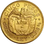 5 Pesos Colombia Simon Bolivar Gold Coin | 1919-1930