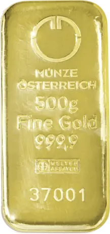 500g Gold Bar | Austrian Mint | Casted