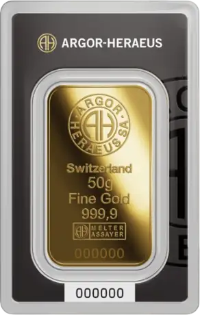 50g Gold Bar | Argor-Heraeus | Minted