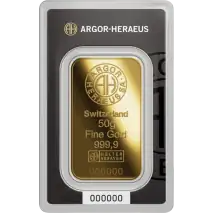 50g Lingote de Oro | Argor-Heraeus | Acu&ntilde;ada