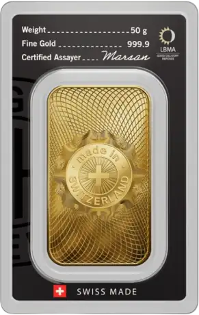 50g Gold Bar | Argor-Heraeus | Minted