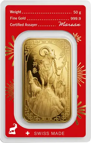 50g Gold Bar | Argor-Heraeus | Year Of The Goat | 2027