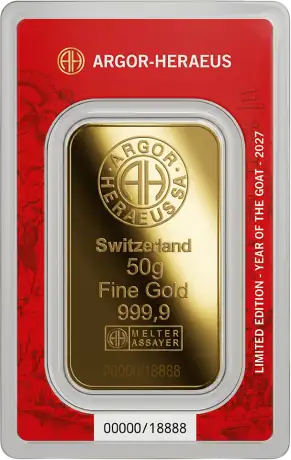 50g Gold Bar | Argor-Heraeus | Year Of The Goat | 2027