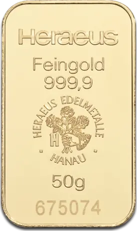 50g Lingot d'or (Heraeus)