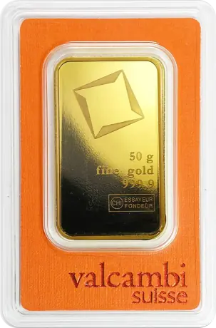 50g Gold Bar | Valcambi | Minted