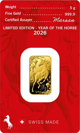 5g Goldbarren | Argor-Heraeus | Jahr des Pferd | 2026