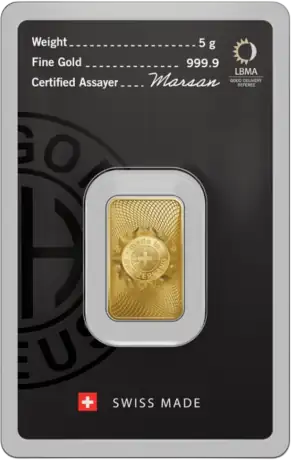 5 gr Lingotto d'Oro | Argor-Heraeus