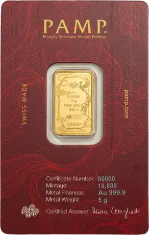5g Good Luck Ph&ouml;nix Goldbarren | PAMP
