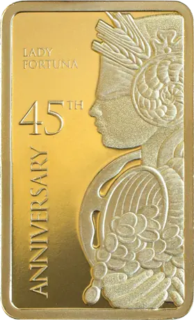 5g Gold Bar Lady Fortuna 45th Anniversary | PAMP