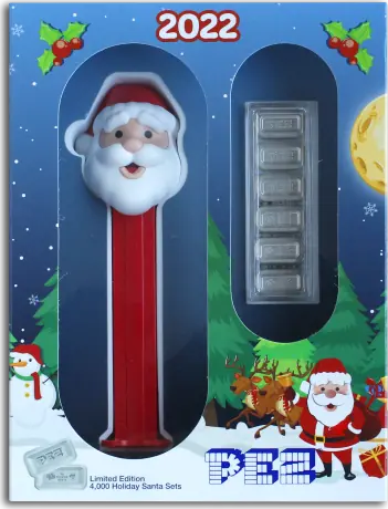 6 x 5g Oblea de Plata | Dispensador PEZ de Papá Noel | PAMP