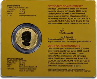 1 oz Maple Leaf | Oro 999.99/1000