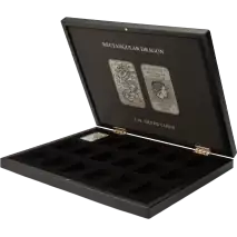 Volterra Uno | Coin Box for 18 Rectangular Dragon Silver Coins in Capsules